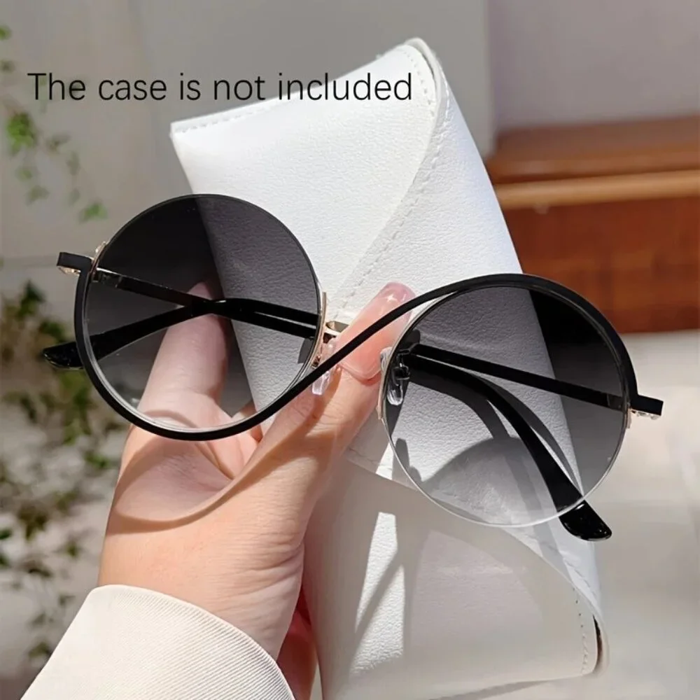 UNIQUE Round Oversize Sunglasses Oversize (Gold Metal)